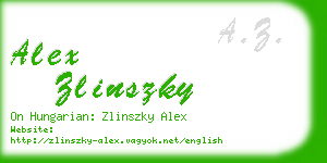 alex zlinszky business card